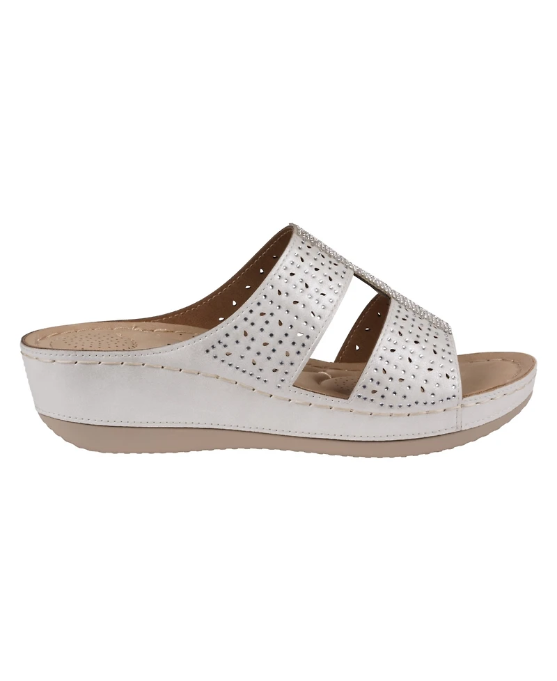 Gc Shoes Women's Carrie Embellished Wedge Sandals