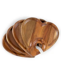 Toscana Heart Shaped Wine Appetizer Plates, Set of 4