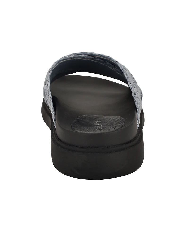 Calvin Klein Women's Pacen Woven Crisscross Flat Sandals