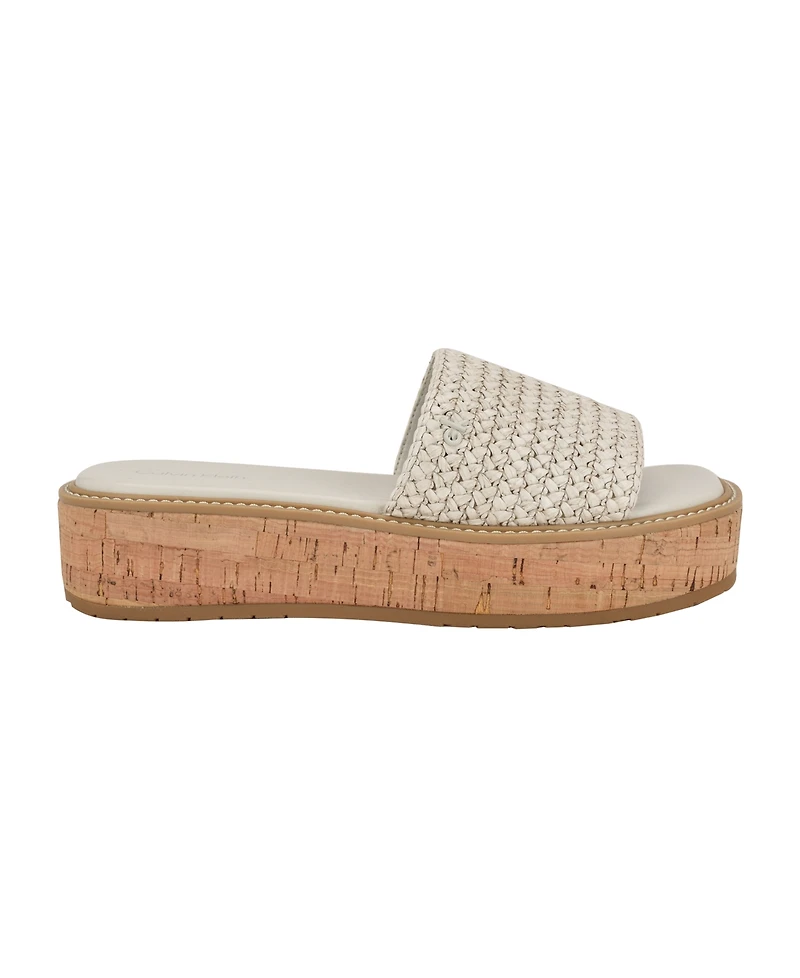 Calvin Klein Women's Arzelia Single Band Platform Slip-On Sandals