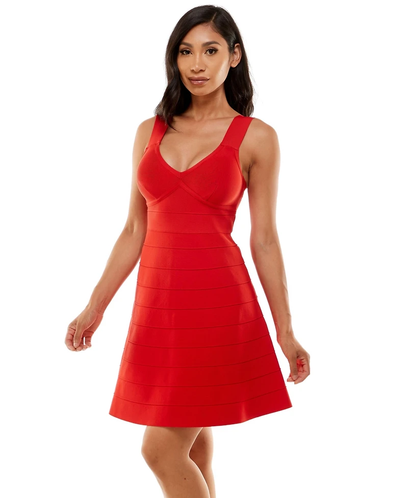 Bebe Women's Bandage V-neck A-line Dress