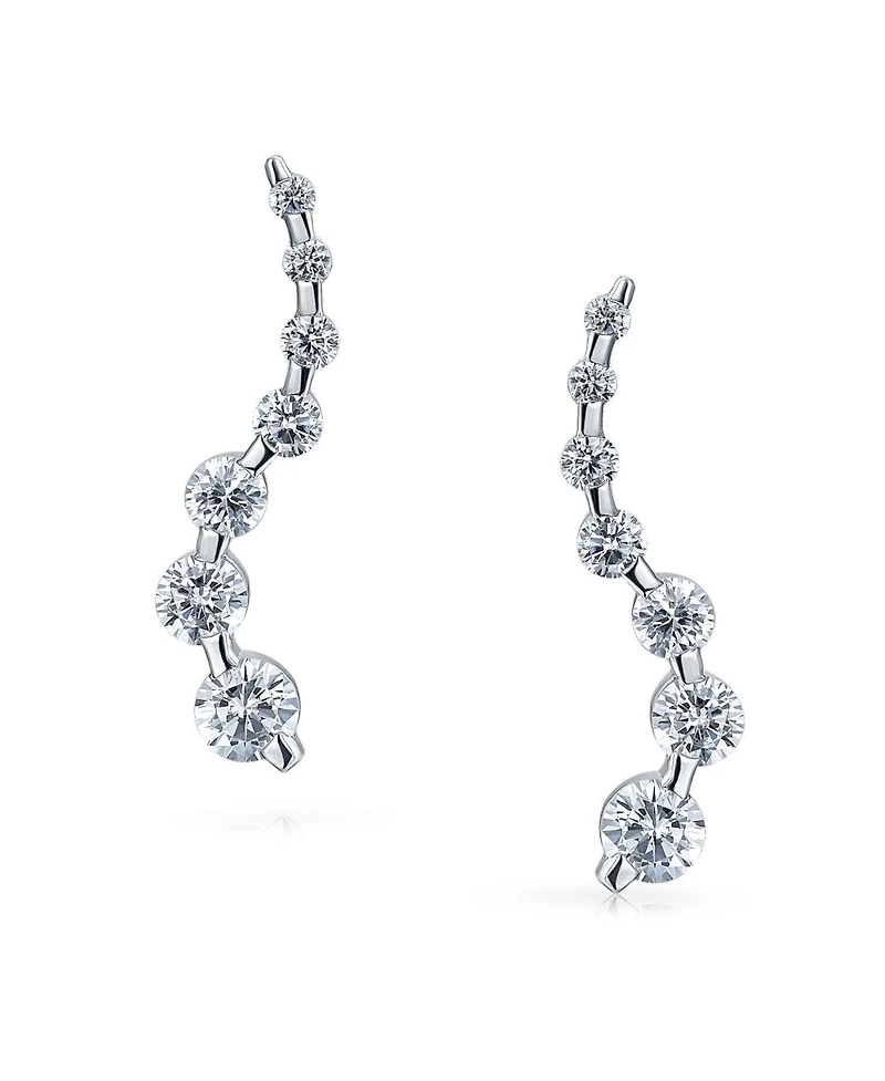Bling Jewelry Classic Dangle Chandelier Earrings with Cz Solitaire in Sterling Silver