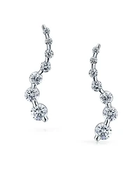 Bling Jewelry Classic Dangle Chandelier Earrings with Cz Solitaire in Sterling Silver