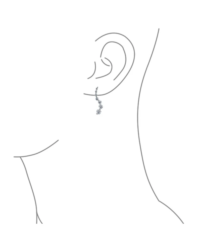 Bling Jewelry Classic Dangle Chandelier Earrings with Cz Solitaire in Sterling Silver