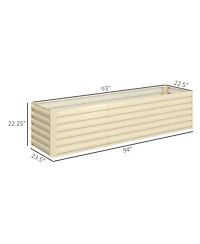 Outsunny 8x2x1ft Galvanized Raised Garden Bed Large Elevated Planter Box