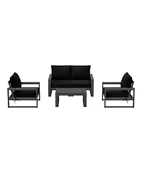 5-Piece Modern Hdpe Outdoor Patio Furniture Sofa Conversation Set with Coffee Table