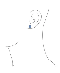 Bling Jewelry Royal Blue Geometric Cz Stud Earrings in Sterling Silver