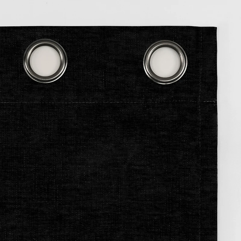 Isidora Velvet Magnetic Closure 100% Blackout Grommet Curtain Panel