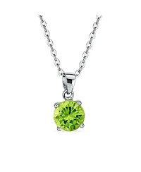 Bling Jewelry Round Cz Solitaire Pendant Necklace in Sterling Silver