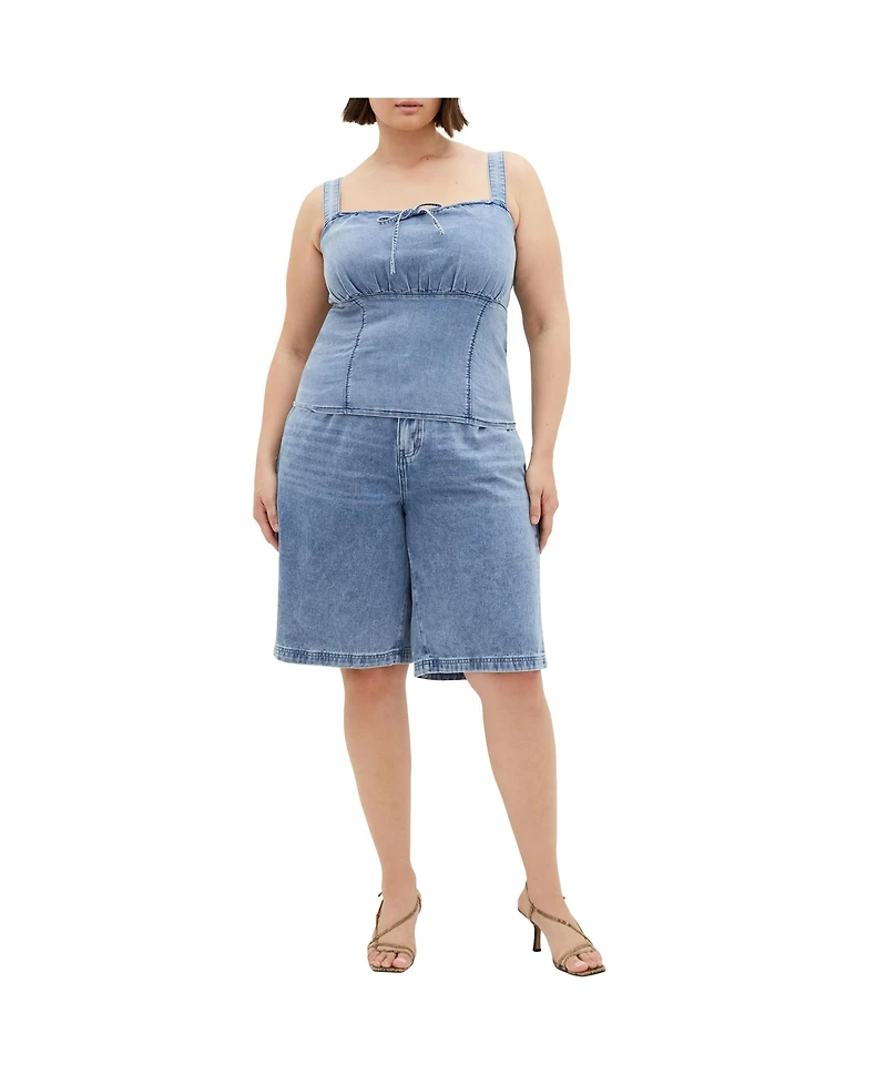 City Chic Plus Abbie Denim Top