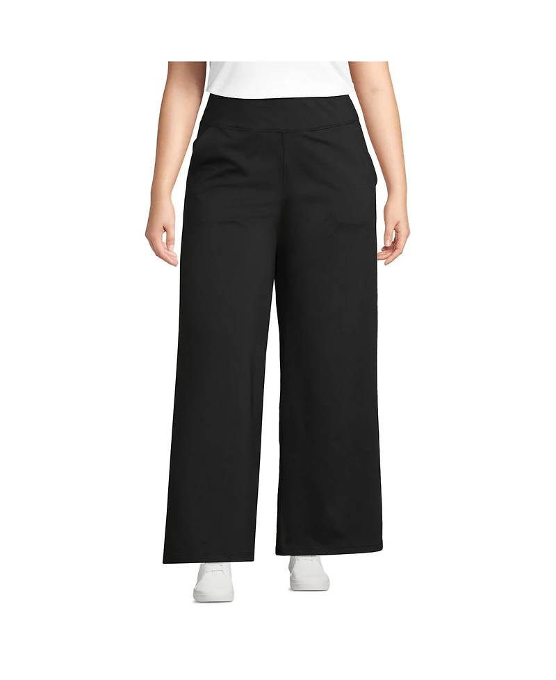 Lands' End Women's Active Hi Impact High Rise Wide Leg Pants