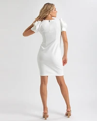 Pietro Brunelli Maternity Sheath Capri Dress with Rose Sleeve Detail