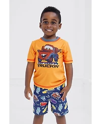 Cars Toddler Boys Disney Pixar Lightning McQueen Rash Guard and Swim Trunks Outfit Set