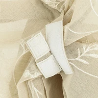Bridget Embroidered Leaf Sheer Rod Pocket Window Tie-up Shade