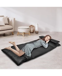 Foldable Pu Leather Leisure Floor Sofa Bed with 2 Pillows
