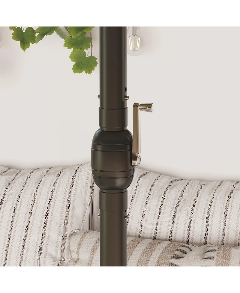 15 ft. Large Market Double Sided Umbrella Outdoor Patio Blue with Crank Handle, for Poolside Lawn Garden