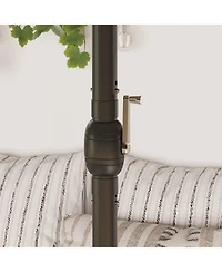 15 ft. Large Market Double Sided Umbrella Outdoor Patio Blue with Crank Handle, for Poolside Lawn Garden