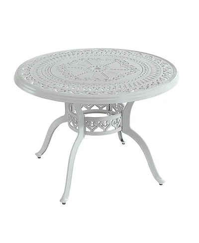 40 Inches Outdoor Dining Table with Umbrella Hole Cast Aluminium Patio Dining Table Outdoor Round Dining Table, Bronze