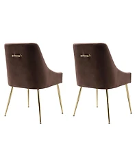 Upholstered Performance Velvet Accent Chair With Metal Leg (Set of 2)