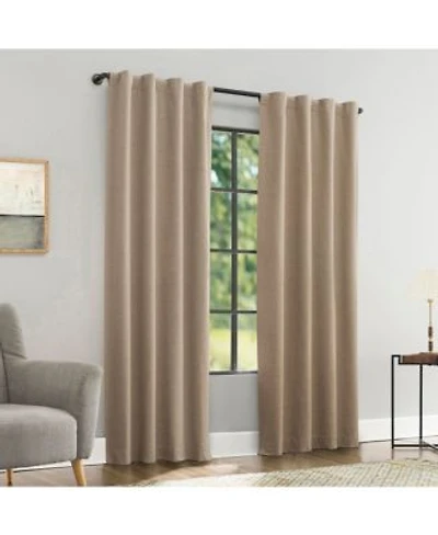 Treviso Linen Blend Magnetic Closure 100 Blackout Back Tab Curtain Panel