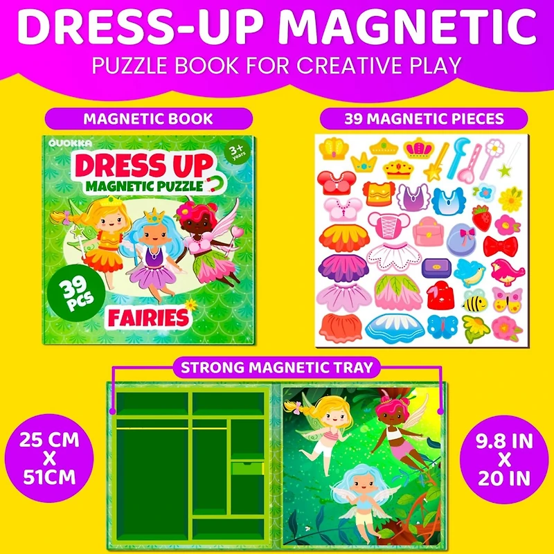 Quokka Magnetic Dress-Up Dolls for Girls Boys with 35 Magnetic Pieces for Kids 3-5