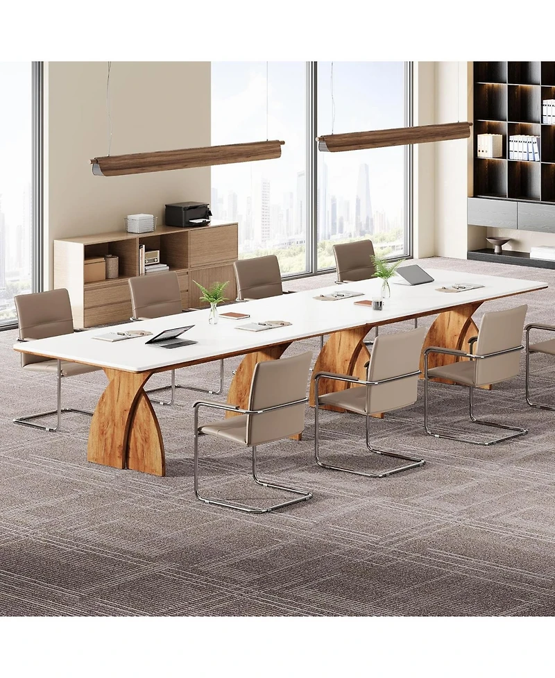 Tribesigns 6FT Conference Table for 6-8 People, Meeting Table with Crossed Legs, Industrial Business Training Desk for Office Conference, Meeting Room