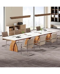 Tribesigns 6FT Conference Table for 6-8 People, Meeting Table with Crossed Legs, Industrial Business Training Desk for Office Conference, Meeting Room