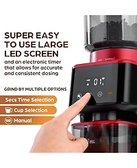 Conical Espresso Burr Touchscreen Coffee Grinder Includes Metal Scooper & 2 Cleaning Brushes