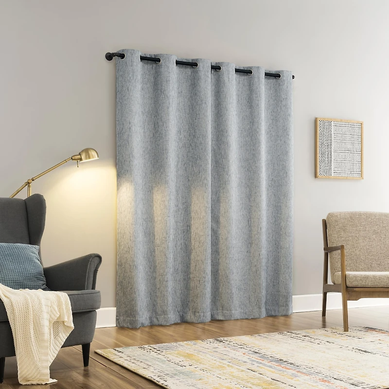 Aldwin Slub Texture Magnetic Closure 100% Blackout Grommet Curtain Panel