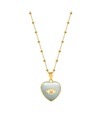 Serene Love - Jade Heart Diamond Evil Eye Necklace