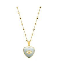 Serene Love - Jade Heart Diamond Evil Eye Necklace
