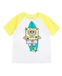 SpongeBob SquarePants Boys Surfboard Upf 50+ Rash Guard and Swim Trunks Outfit Set