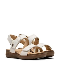 Clarks Collection Women's April Clover Riptape Flat Sandals