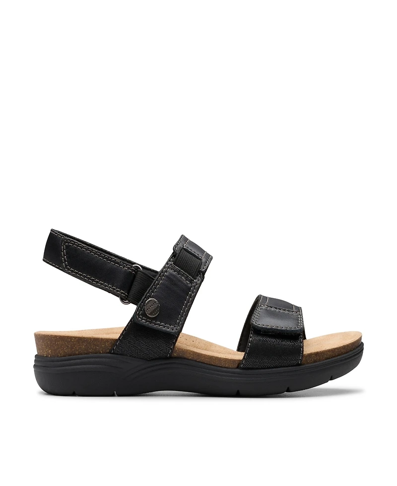 Clarks Collection Women's April Clover Riptape Flat Sandals