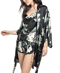 Midnight Bakery Women's Cosmica Satin Floral Wrap Robe