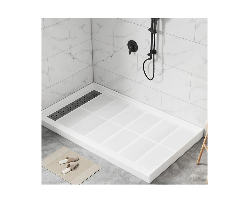 Casainc 60"W X 36"D Smc Single Threshold Shower Base Anti-Slip Shower Pan