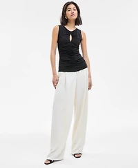 Boss Orange Women's Ruched Sleeveless Keyhole Top