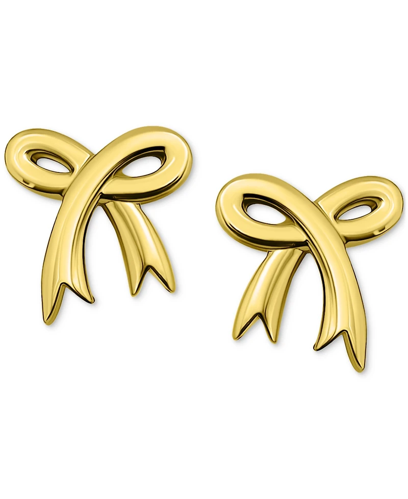 Giani Bernini Bow Polished Stud Earrings 18k Gold-Plated Sterling Silver (Also Silver), Exclusively at Macy's