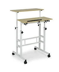 Mobile Standing up Desk Adjustable Computer Desk Tilting Workstation
