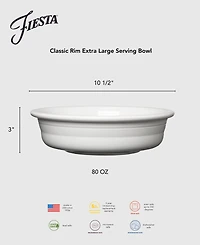 Fiesta Linen Classic Rim Extra Large Serving Bowl 80-oz.