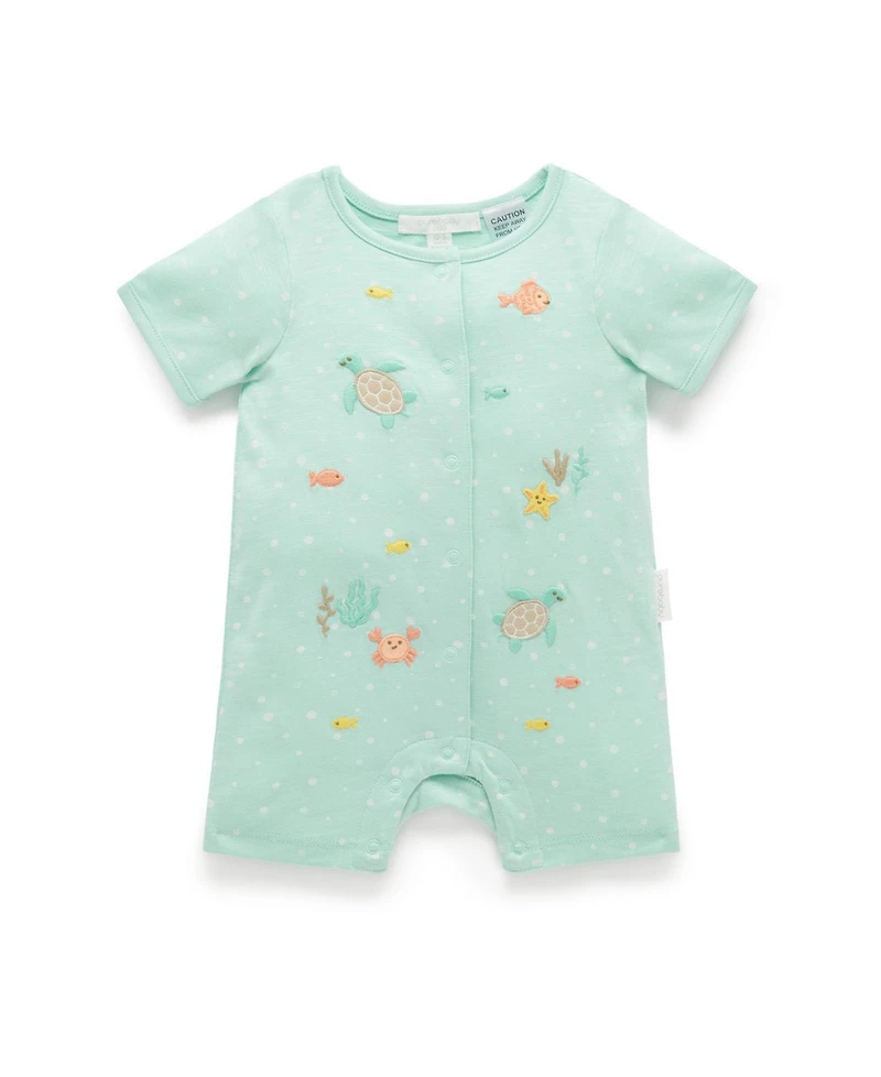 Purebaby Baby Green Short Romper
