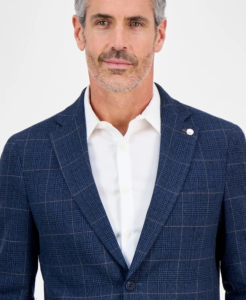 Tom Baine Men's Slim-Fit Plaid Stretch Sport Coat