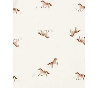 Carter's Baby Girls Floral Horses Short-Sleeve Cotton Bodysuits, 5 Pack