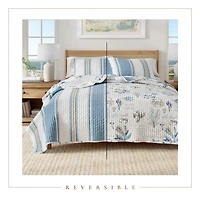 Linery & Co. Reversible Stripe and Coastal Quilt Set with Shams