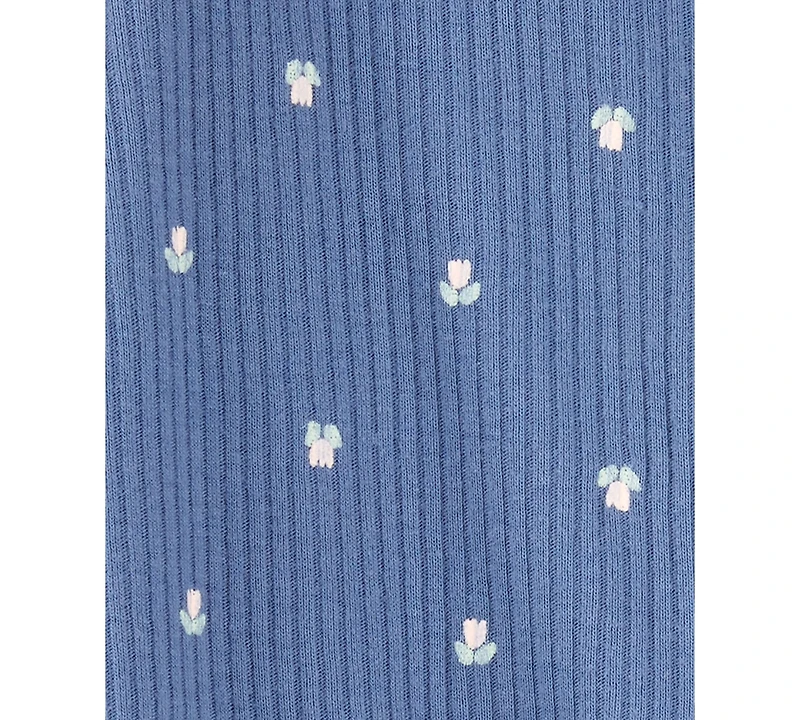 Carter's Baby Girls Mini Floral Ribbed Sleep & Play Pajamas