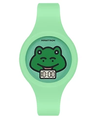 Armitron Kid's Quartz Happy Pals Mint Silicone Watch, 38mm