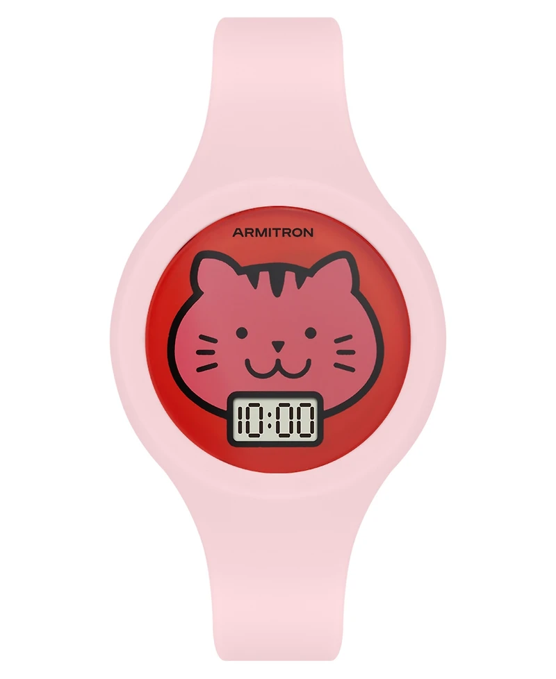 Armitron Kid's Quartz Happy Pals Pink Silicone Watch, 30mm