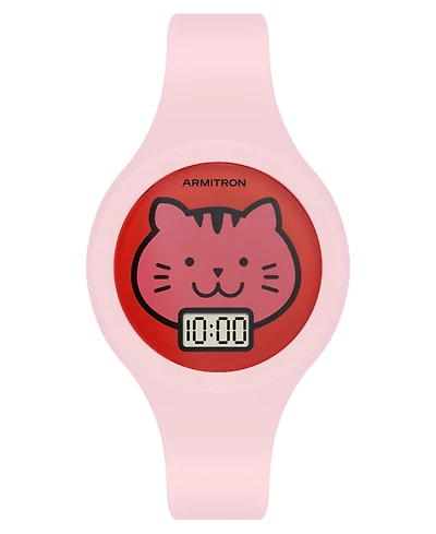 Armitron Kid's Quartz Happy Pals Pink Silicone Watch, 30mm