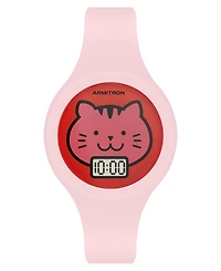 Armitron Kid's Quartz Happy Pals Pink Silicone Watch, 30mm