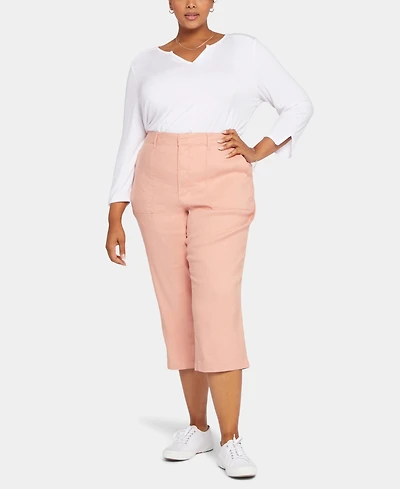 Nydj Plus Linen-Blend Stretch Utility Pants